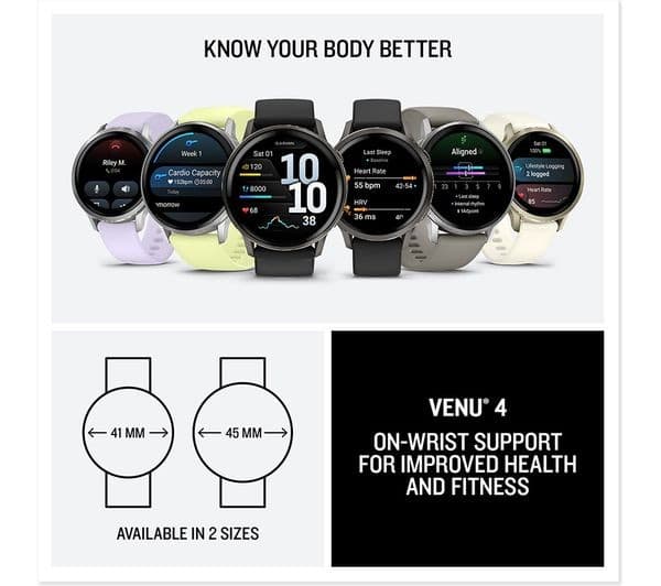 Garmin Venu 4 Smartwatch 45mm Silver - Image 7