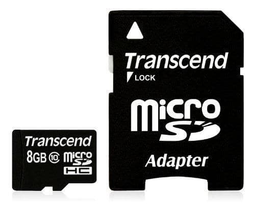 MicroSD Card SDHC 8GB + Adapte