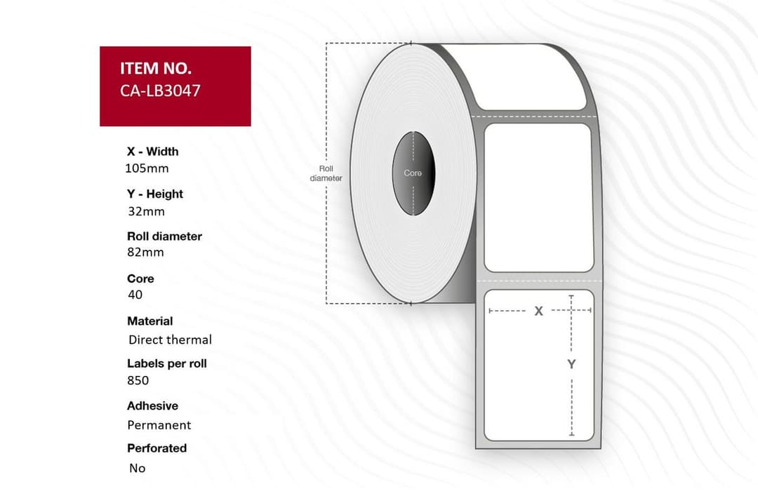 Label 105x32, Core 40, - Image 1