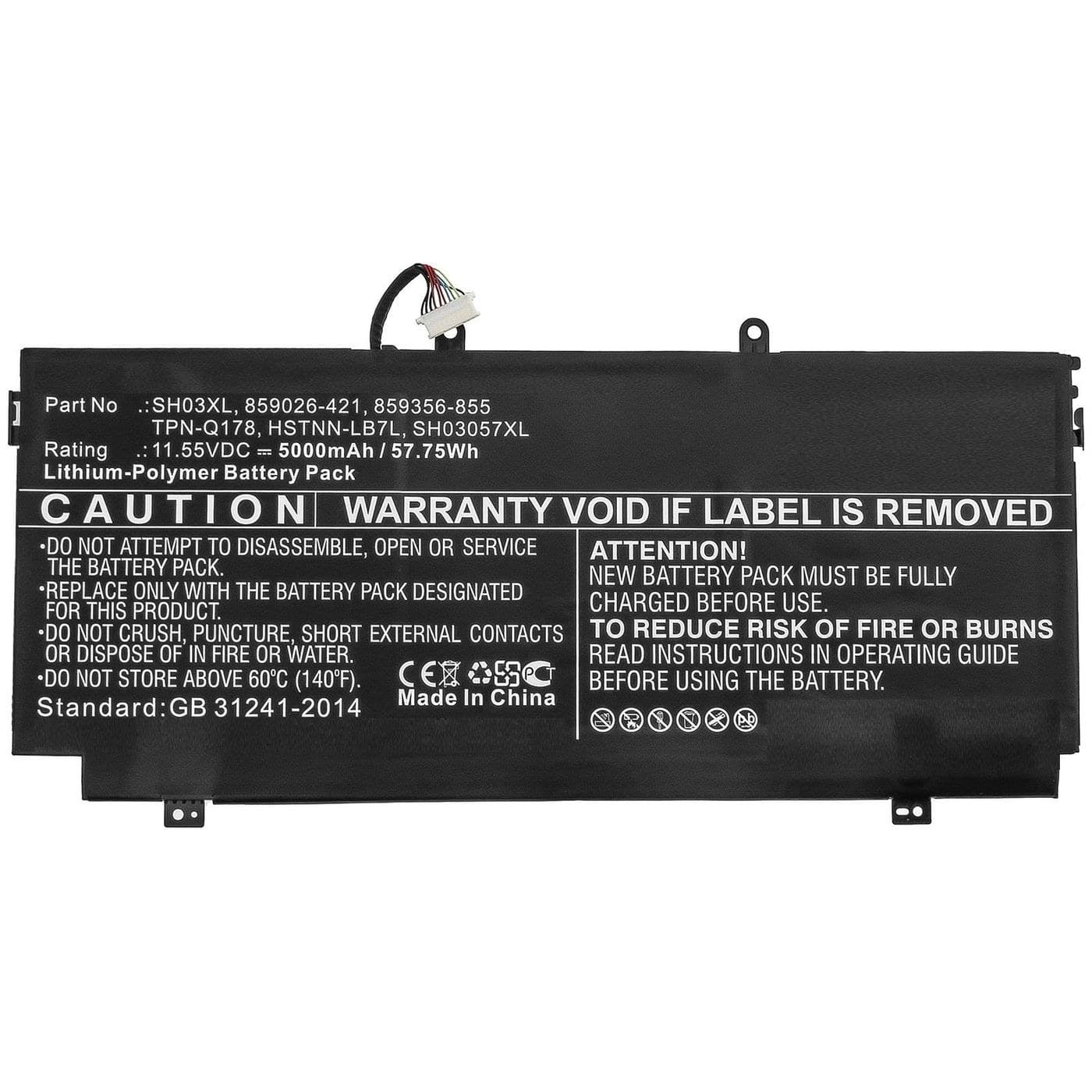Laptop Battery for HP 56.60Wh