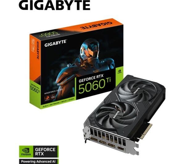 GIGABYTE GeForce RTX 5060 Ti WINDFORCE OC 16 GB GDDR7 Graphics Card - Image 3
