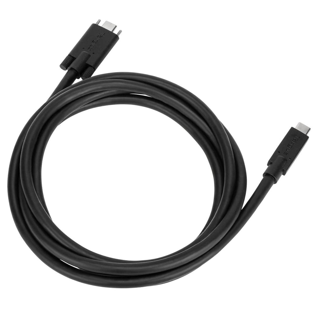 Targus ACC1122GLX USB-C to USB-C 10Gbps Screw-In Cable - 1.8m, Black - Image 3