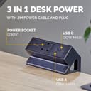 Fellowes Power Desk Type G Clamp Fit 1x230v 1xUSB-A 1x USB-C Socket 2m Cable Black - 100136980 power extension 1 AC outlet(s) Indoor thumbnail 4