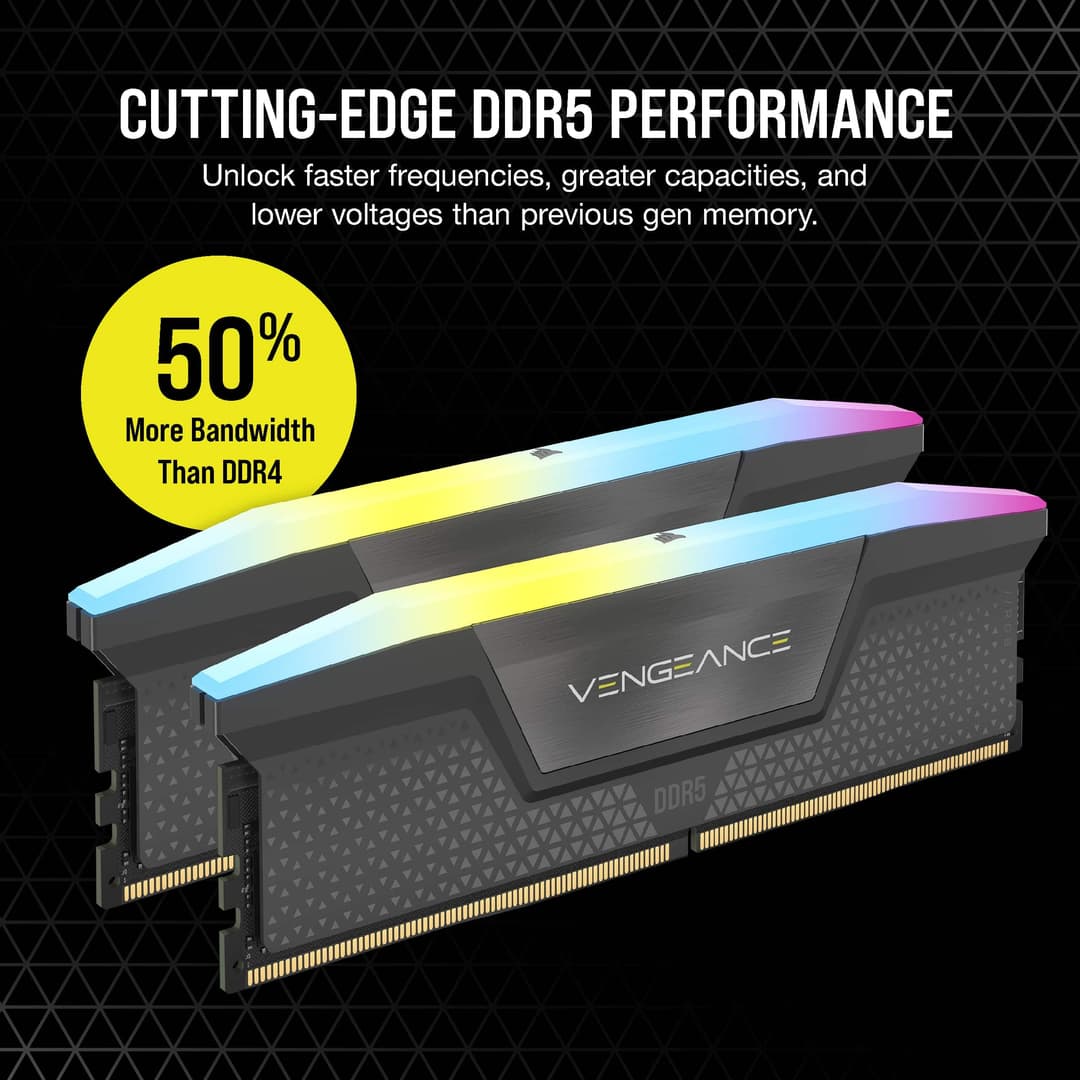 Corsair Vengeance RGB CMH32GX5M2B6400Z32 Memory Kit 32 GB (2 x 16 GB) DDR5 6400 MHz CL32 AMD EXPO / Intel XMP - Grey - Image 7