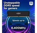 CRUCIAL Pro 32 GB 6400 MHz CL38 DDR5 UDIMM Desktop Memory Kit - 16 GB x 2, Black thumbnail 2
