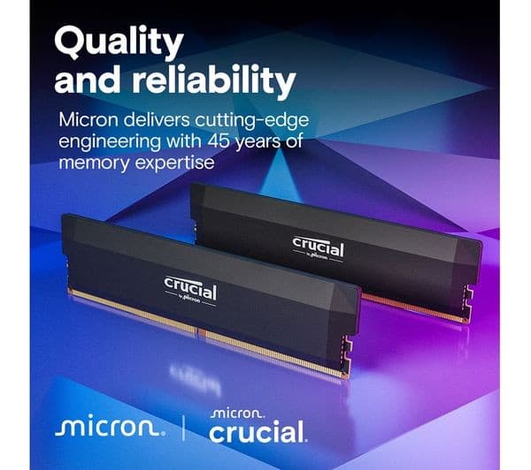 CRUCIAL Pro 32 GB 6400 MHz CL38 DDR5 UDIMM Desktop Memory Kit - 16 GB x 2, Black - Image 6