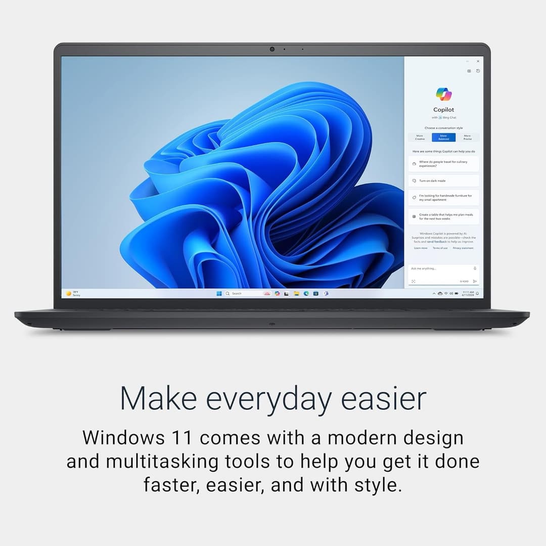 Dell 15 DC15250 Laptop 15.6" FHD 120Hz, Intel Core i7-1355U, 16GB RAM, 512GB SSD, Windows 11 Home, Carbon Black - Image 6
