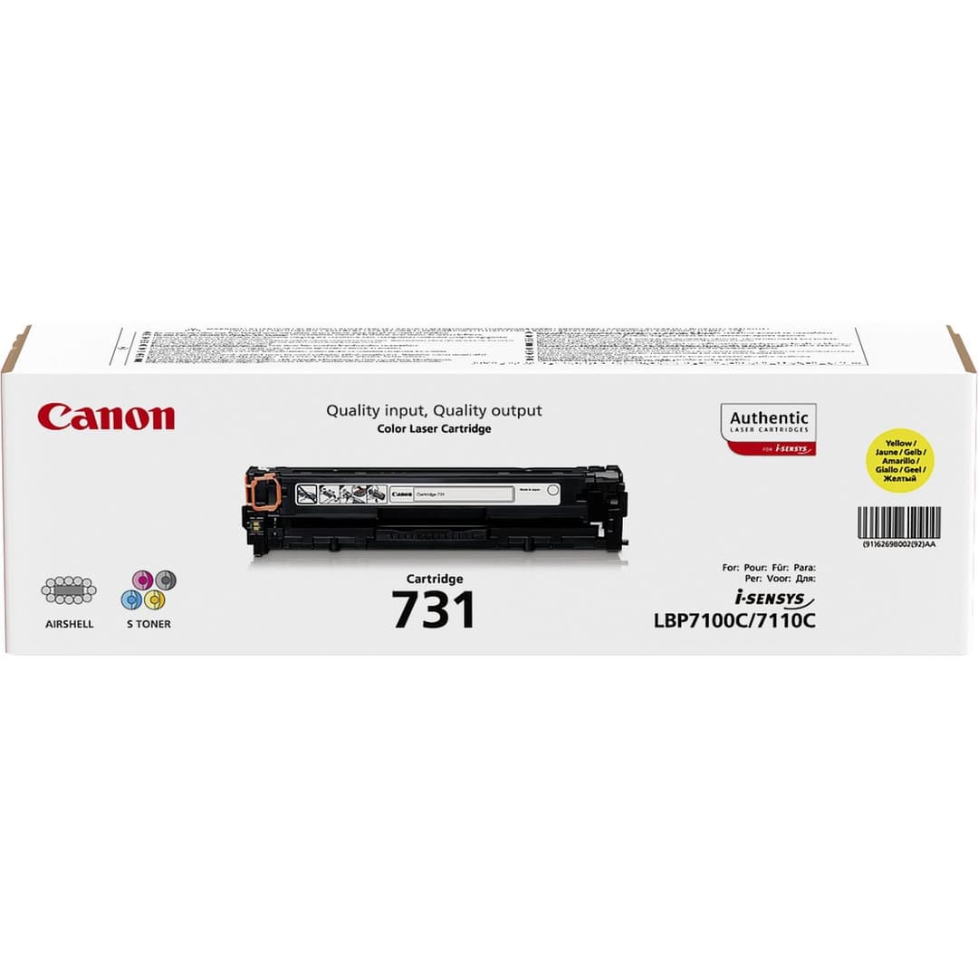 Canon 731 Original Toner Cartridge Yellow 1 pc(s) - 1,500 Pages, for i-SENSYS LBP7100Cn/LBP7110Cw - Image 1