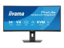 iiyama ProLite XCB3497WQSNP-B1 34" Curved UWQHD 3440 x 1440 120Hz VA LED Monitor with HDR, USB-C Dock, KVM Switch and LAN thumbnail 2