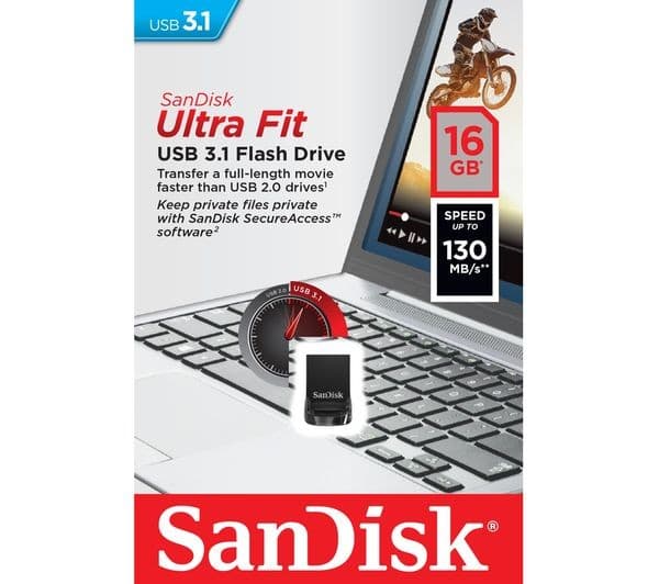 SANDISK Ultra Fit USB 3.1 Memory Stick - 16 GB, Black - Image 3