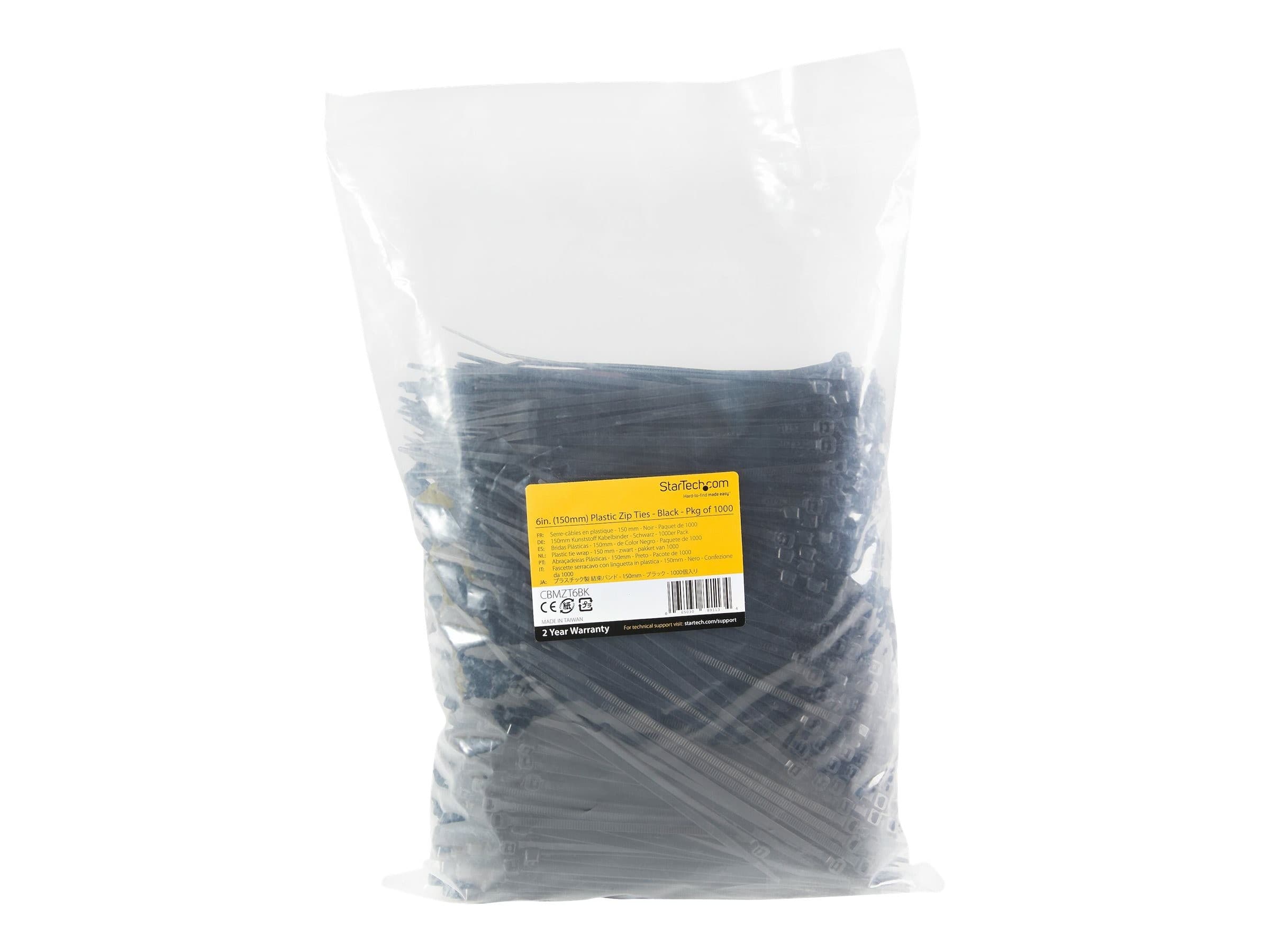 StarTech CBMZT6BK Cable Ties 15cm Black 1000-Pack