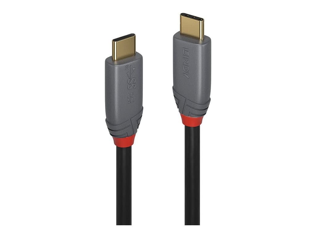 Lindy Anthra Line USB-C Cable 0.5m Black - USB 3.2 Gen 2x2, 20Gbps, 100W PD, 4K60 DP Alt Mode
