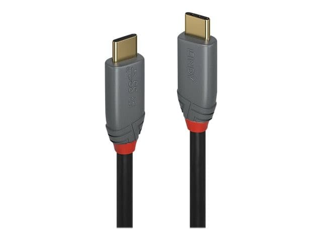 Lindy Anthra Line USB-C Cable 0.5m Black - USB 3.2 Gen 2x2, 20Gbps, 100W PD, 4K60 DP Alt Mode - Image 3