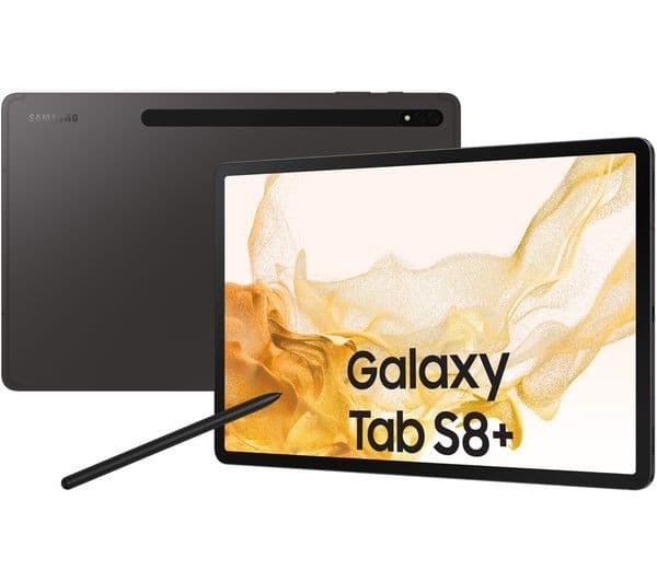 SAMSUNG Galaxy Tab S8 Plus 12.4" 5G Tablet - 8 GB RAM, 128 GB, Graphite - Image 1