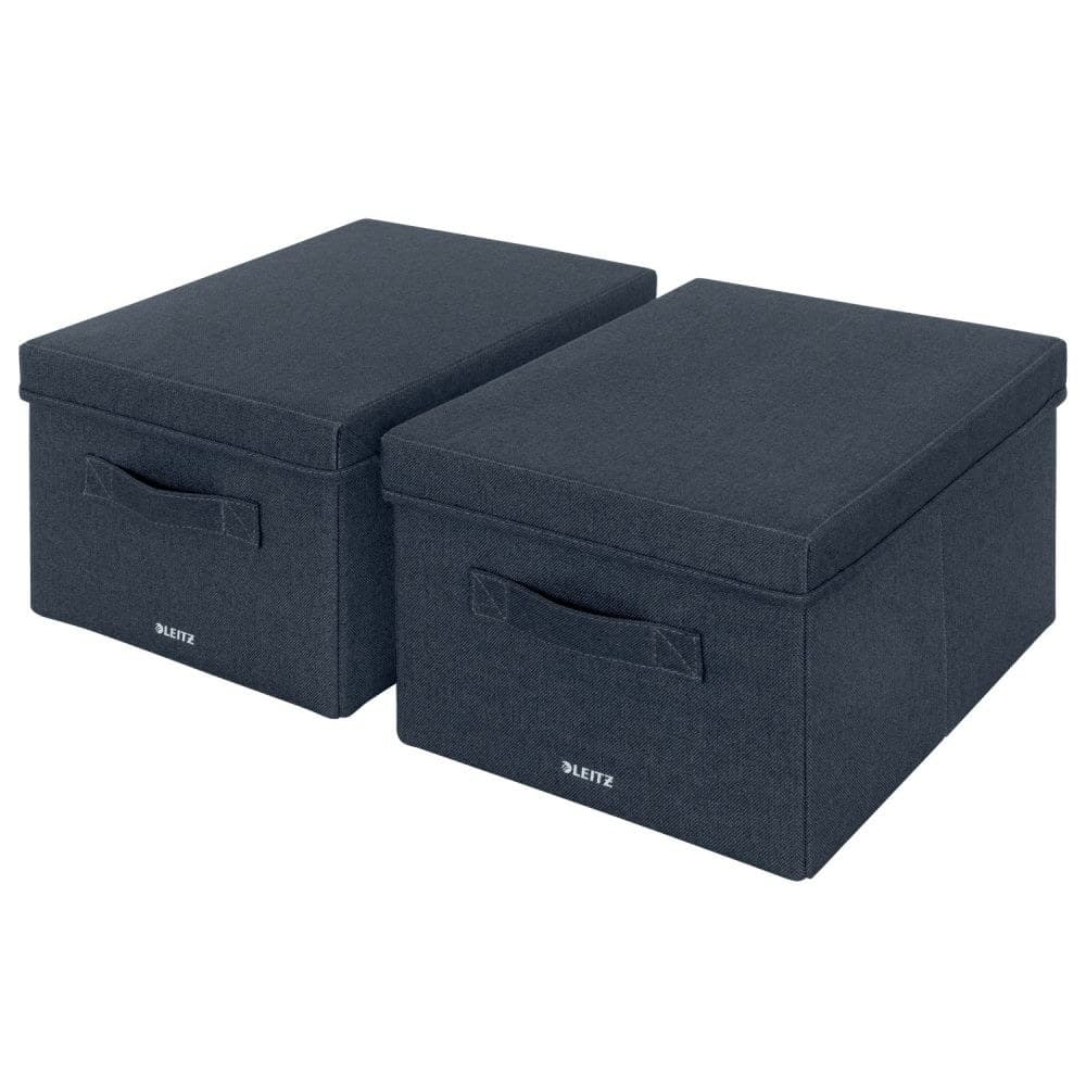 Leitz 61440089 Fabric Medium Storage Box with Lid Pack of 2 Velvet Grey