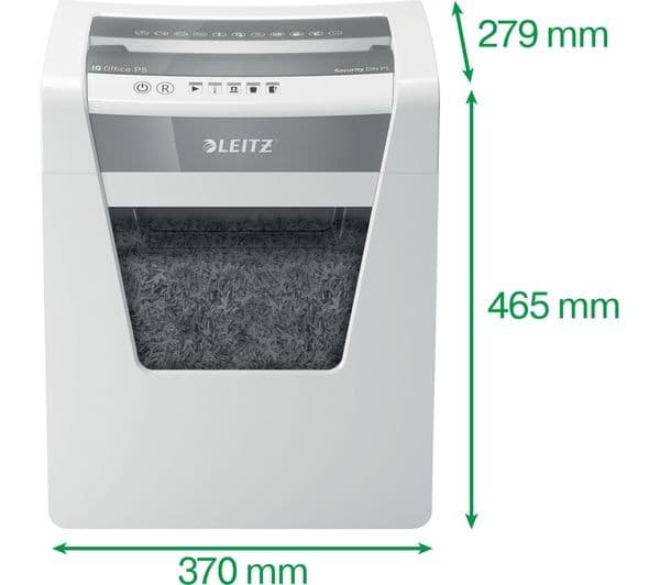 LEITZ IQ Office P5 Micro Cut Paper Shredder - 10 Sheet, 23L Bin, White - Image 3