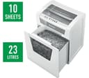 LEITZ IQ Office P5 Micro Cut Paper Shredder - 10 Sheet, 23L Bin, White thumbnail 4
