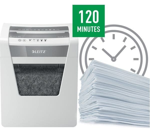 LEITZ IQ Office P5 Micro Cut Paper Shredder - 10 Sheet, 23L Bin, White - Image 5