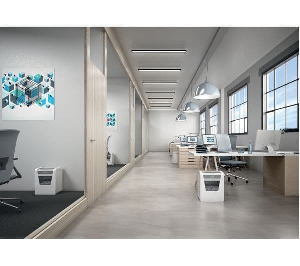 LEITZ IQ Office P5 Micro Cut Paper Shredder - 10 Sheet, 23L Bin, White - Image 9