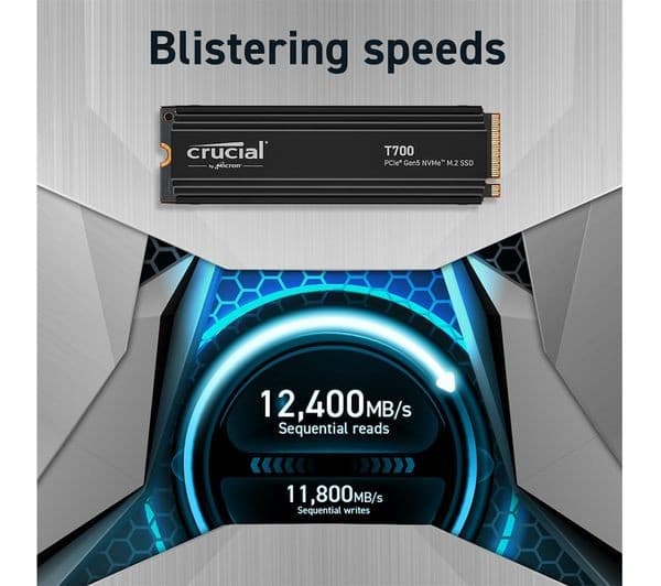 Crucial T700 PCIe Gen5 NVMe M.2 Internal SSD - 2 TB With Heatsink - Image 4