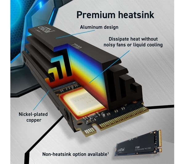 Crucial T700 PCIe Gen5 NVMe M.2 Internal SSD - 2 TB With Heatsink - Image 6