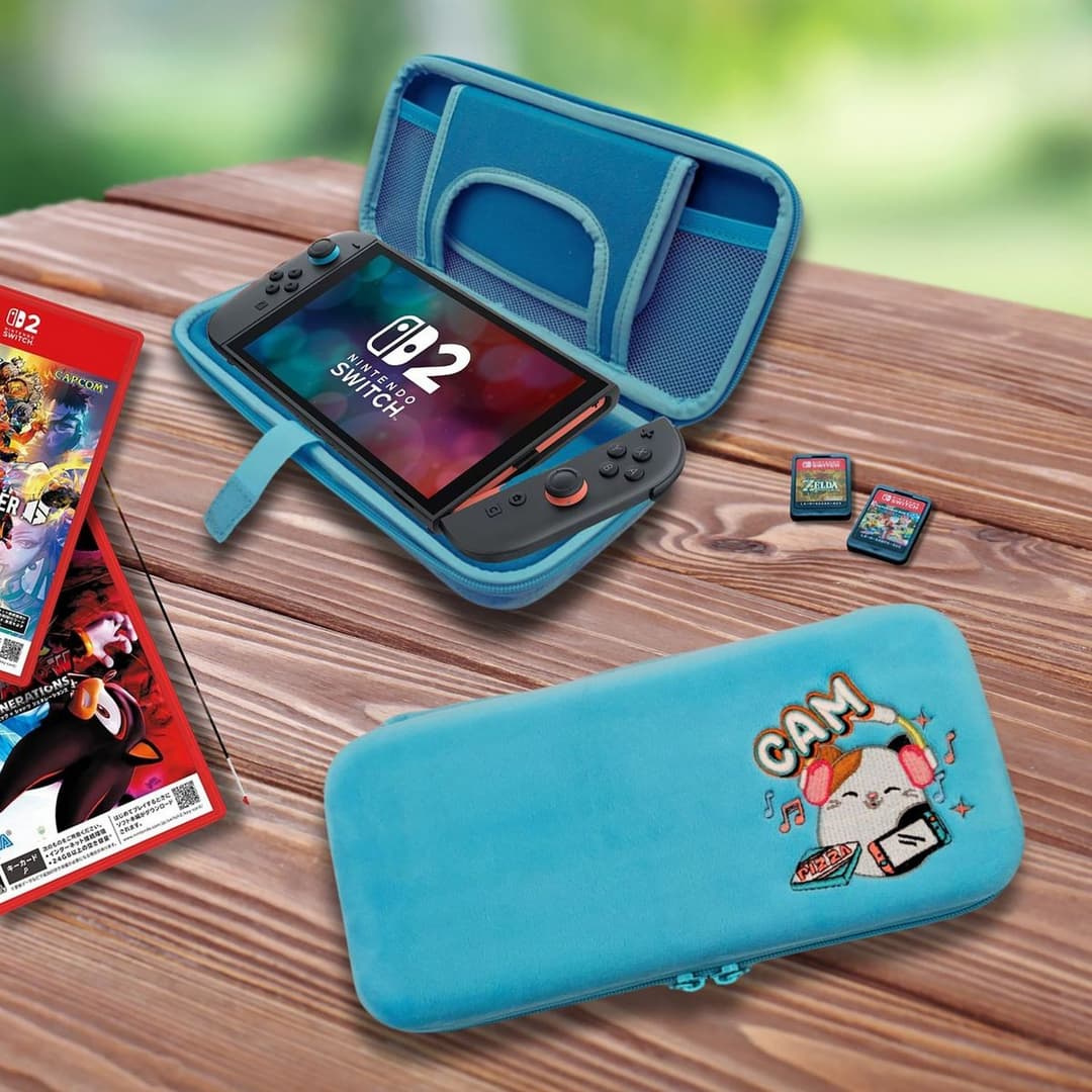 Squishmallows Cam The Cat Plush Travel Case For Nintendo Switch, Switch 2, OLED & Lite - Blue - Image 8