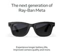 Ray-Ban Meta Wayfarer (Gen 2) Smart Glasses - Matte Black, Polarised Gradient Graphite Lenses - Large thumbnail 2