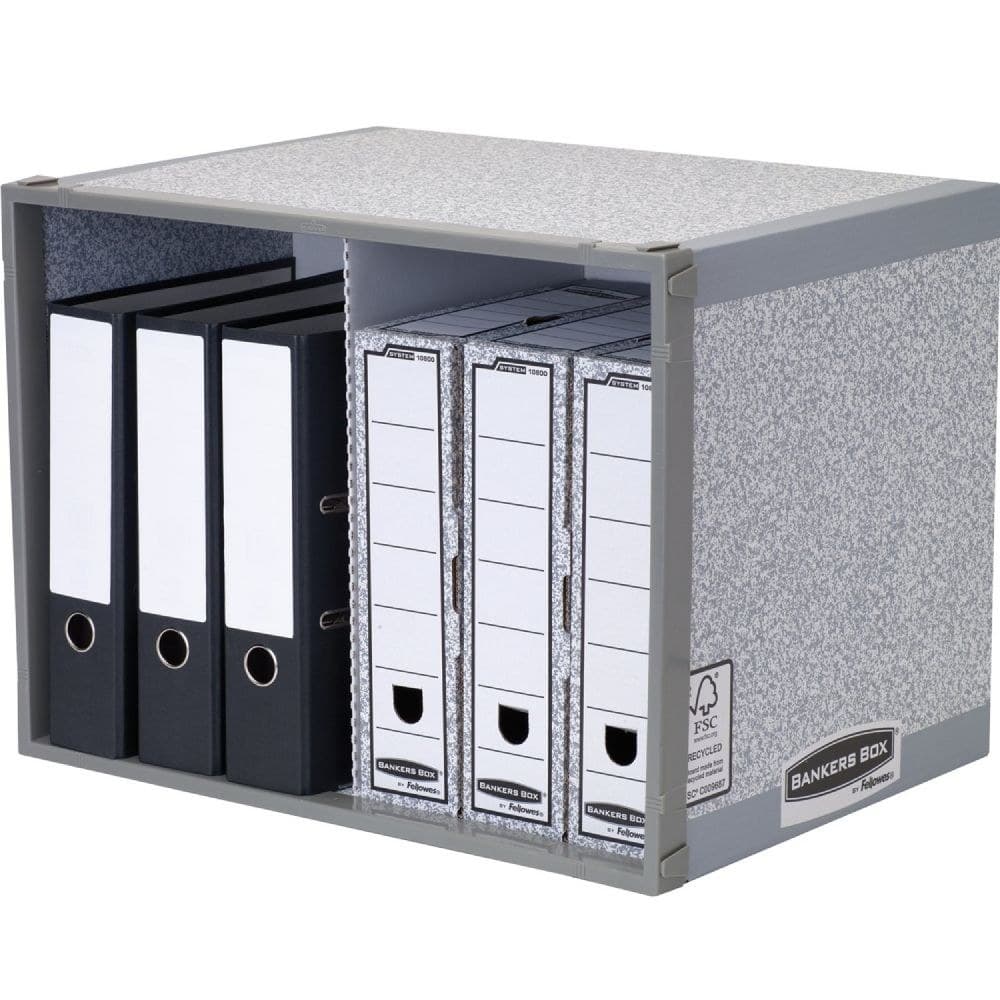 Bankers Box System Stax File Store 01850 Heavy Duty Storage Unit W540 x D400 x H390mm - Grey Pack of 5