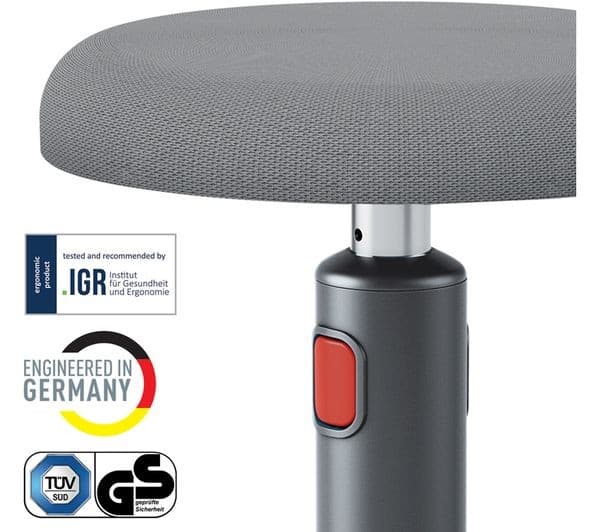 Leitz Ergo Cosy Active Sit-Stand Stool 2-in-1 - Velvet Grey - Image 2
