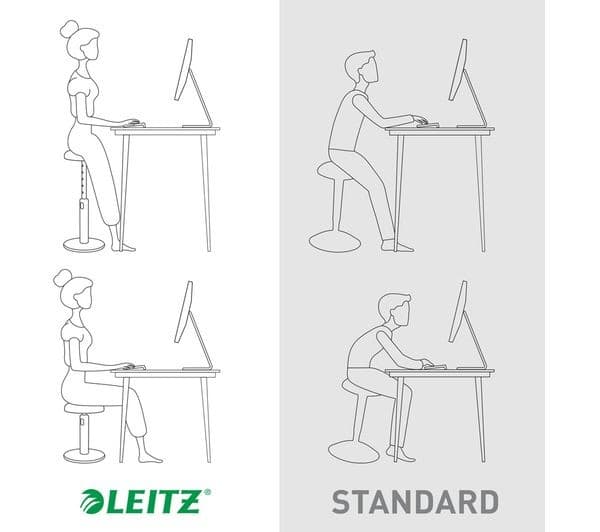 Leitz Ergo Cosy Active Sit-Stand Stool 2-in-1 - Velvet Grey - Image 4