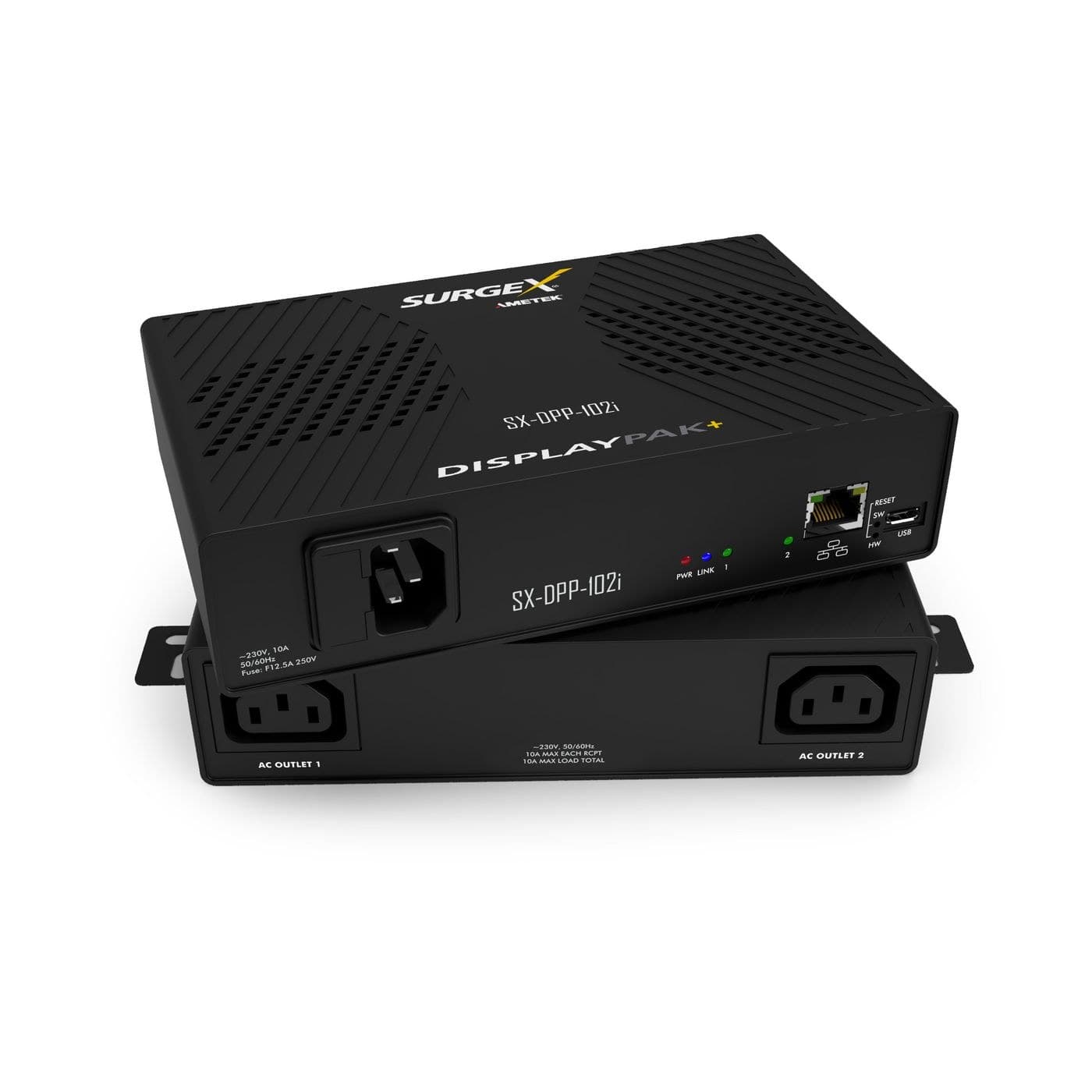 DisplayPak+ SX-DPP-102i IP Controlled Power Management, 10A / 240V, 2x IEC C13, Slim Smart PDU with Multi-Stage Power Protection