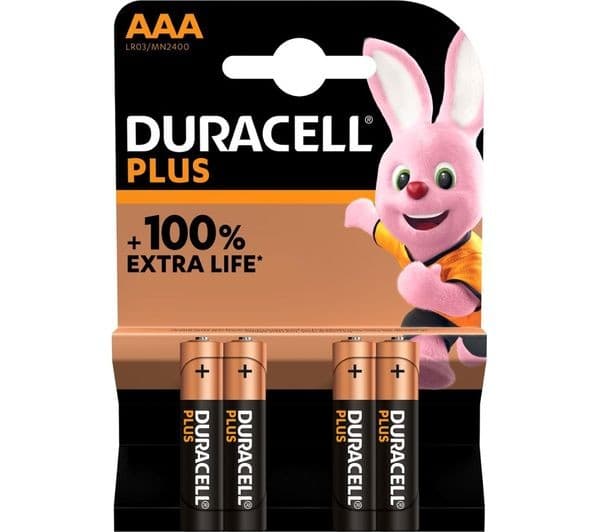 DURACELL Plus AAA Alkaline Batteries with Power Boost - Pack of 4