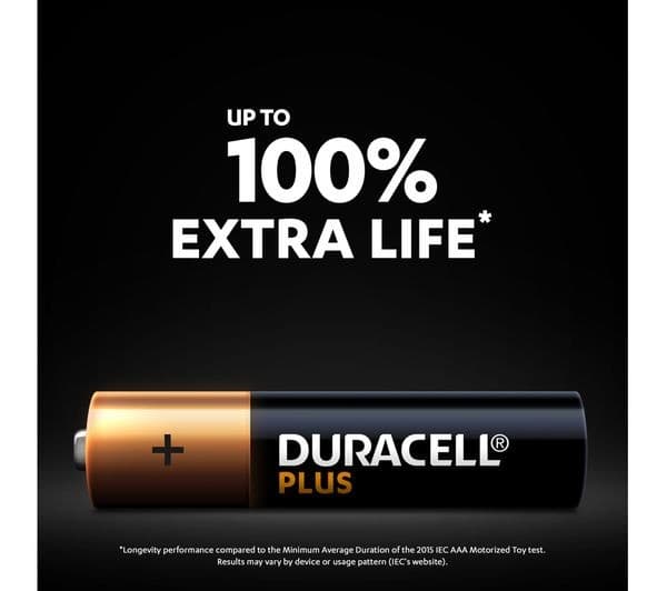 DURACELL Plus AAA Alkaline Batteries with Power Boost - Pack of 4 - Image 3