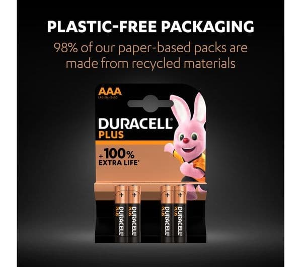 DURACELL Plus AAA Alkaline Batteries with Power Boost - Pack of 4 - Image 7