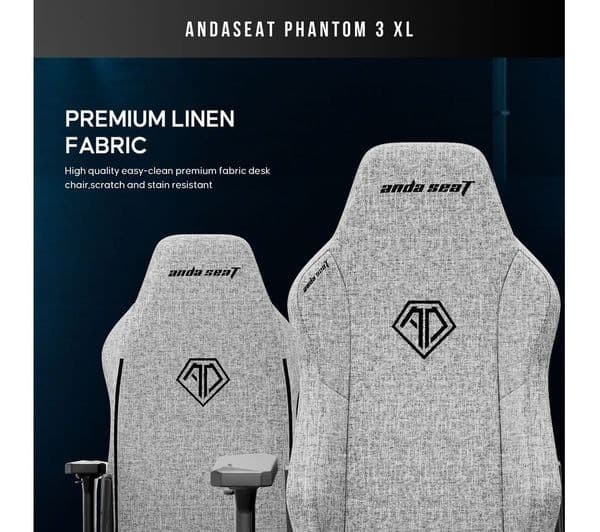 ANDASEAT Phantom 3 Series Premium Gaming Chair - XL, Grey - Image 8