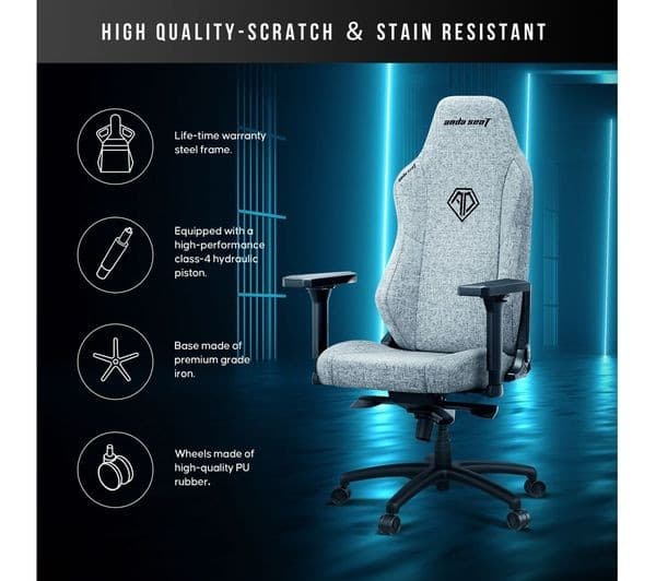 ANDASEAT Phantom 3 Series Premium Gaming Chair - XL, Grey - Image 9