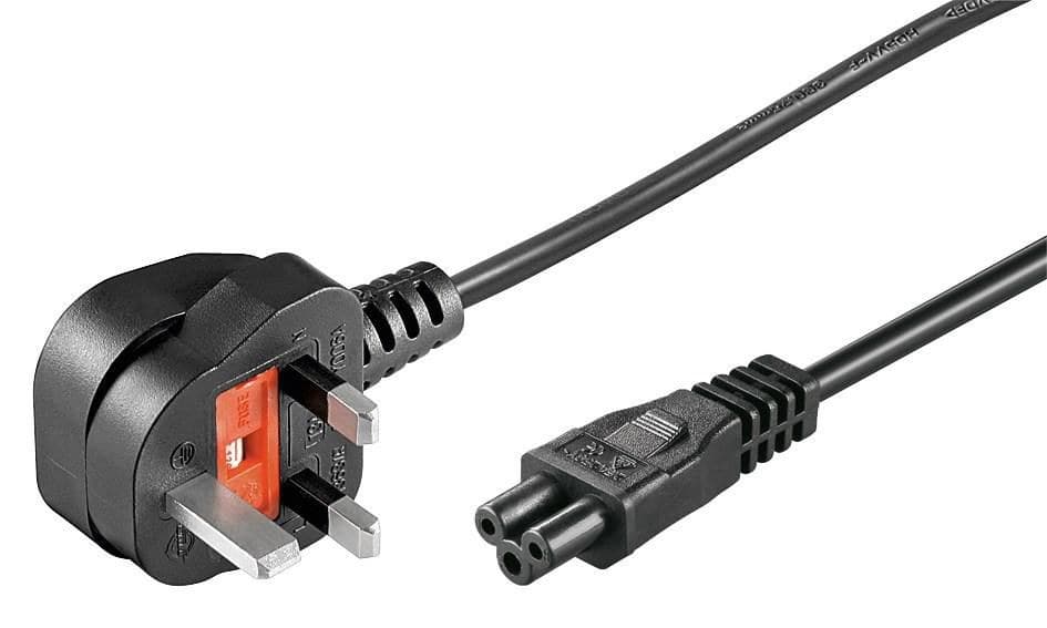 MicroConnect Power Cord UK Type G Plug to IEC C5 Cloverleaf 0.5m Black (PE090805) - Image 1