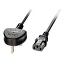 Lindy 2m UK 3 Pin Plug to IEC C13 Mains Power Cable, Black thumbnail 1