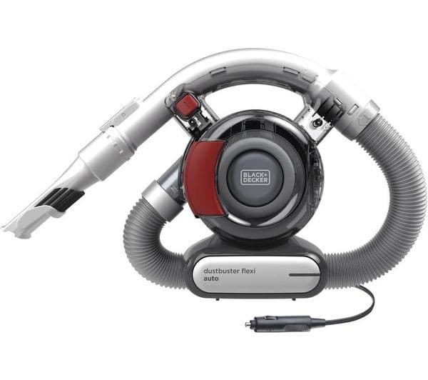 BLACK + DECKER DustBuster Flexi Auto PD1200AV 12V Corded Handheld Car Vacuum Cleaner - Red & Grey - Image 1