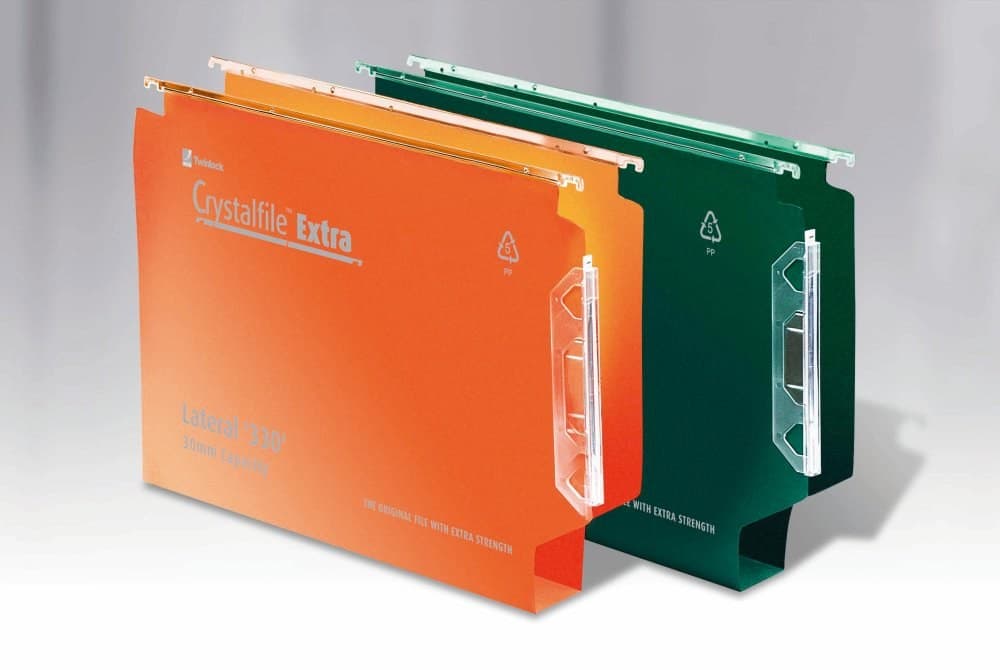Rexel Crystalfile Extra `330` Lateral File 30mm Green (25) - Image 2