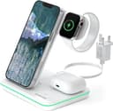 Canyon WS-302 3-in-1 Wireless Charging Station Qi Charger for iPhone Apple Watch AirPods - White thumbnail 1