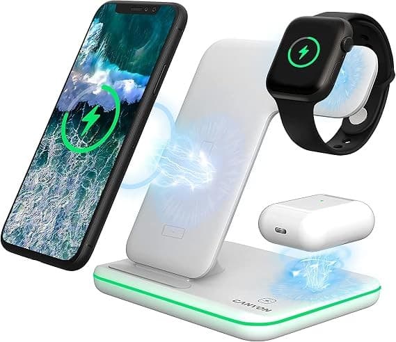 Canyon WS-302 3-in-1 Wireless Charging Station Qi Charger for iPhone Apple Watch AirPods - White - Image 4