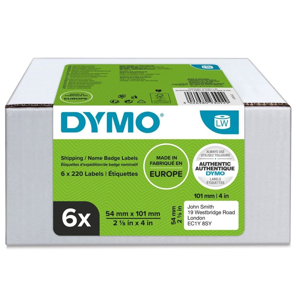 Dymo 99014 6 Rolls LW Shipping Labels 54 x 101mm - Image 1