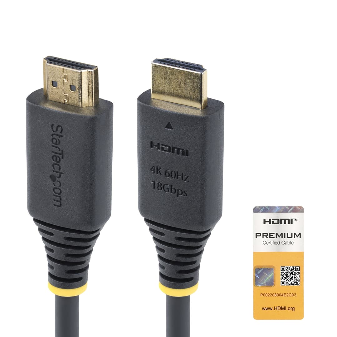 StarTech.com 3m (10ft) Premium Certified High Speed HDMI Cable, 4K 60Hz/1440p 144Hz, HDR10/HDCP 2.2/ARC, 18Gbps, UHD HDMI 2.0 Cord for TV/Monitor/Display, TPE Jacket - Image 1