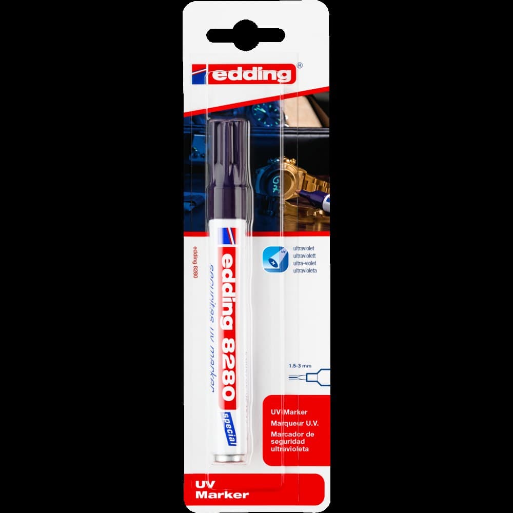 edding 8280/1 BL Securitas UV Marker Round Nib 1.5-3mm Box of 10