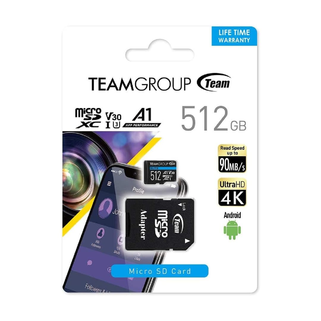 Team Group ELITE Micro SDXC UHS-I U3 V30 A1 512GB Memory Card - Image 3