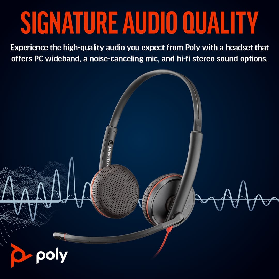 Poly Blackwire 3225 Stereo USB-C Headset - Image 2