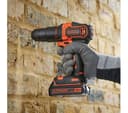 BLACK + DECKER BCD700S1K 18V Cordless 2 Gear Hammer Drill with 1 x 1.5Ah Battery, Charger & Kitbox - Black & Orange thumbnail 4