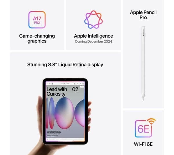 Apple iPad mini 2024 8.3 Inch WiFi 128GB Tablet - Blue - Image 7