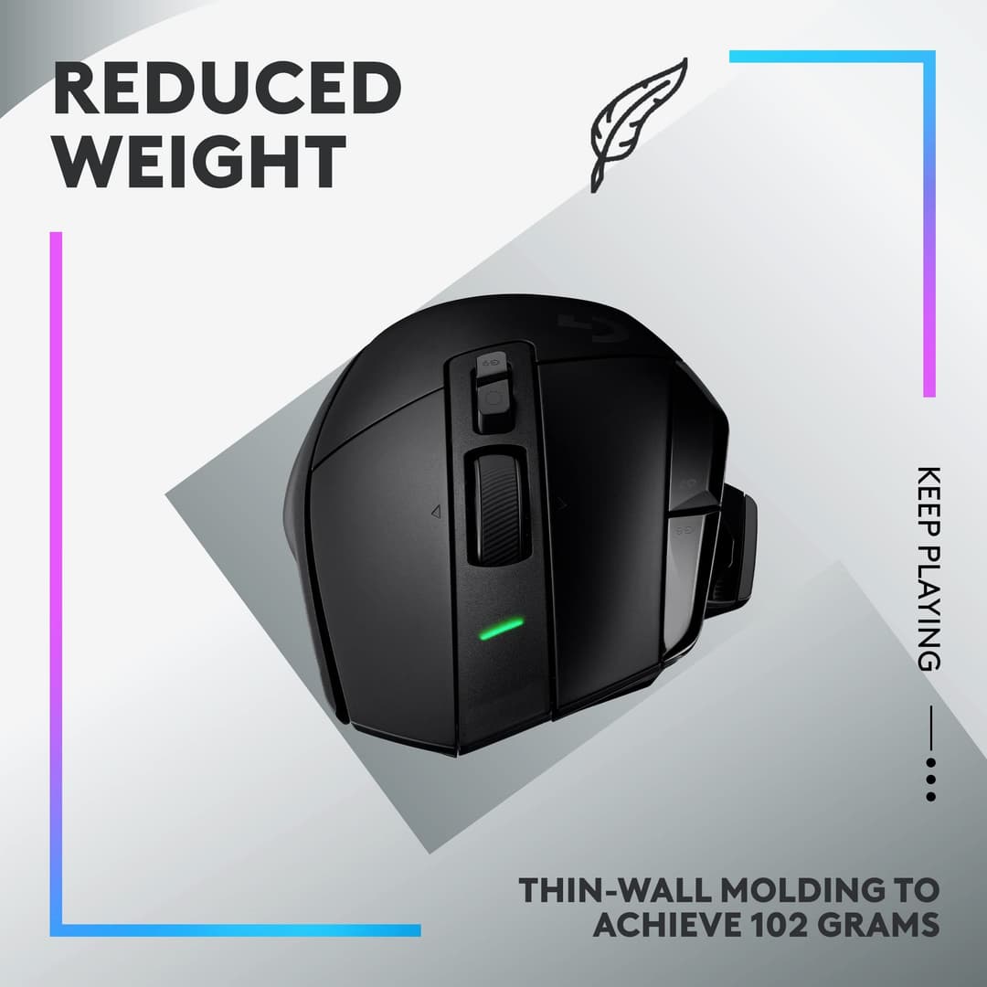 Logitech G G502 X LIGHTSPEED Wireless Gaming Mouse - Black - Image 6